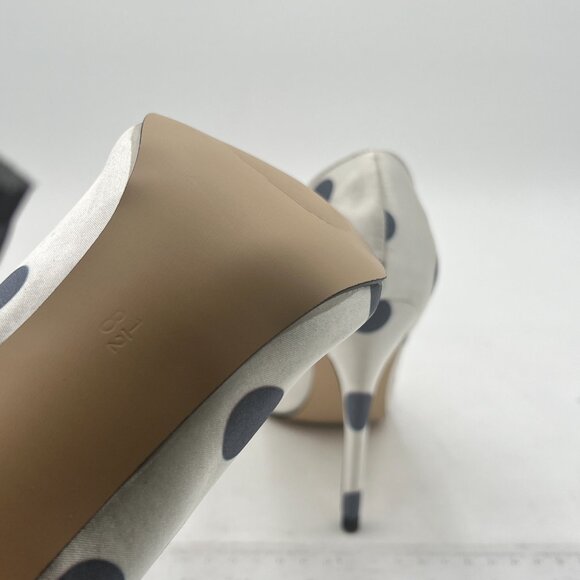 FSJ White Dots Pointed Toe Pumps High Heel Stilettos Slip On Office Cute Shoes - Picture 5 of 7